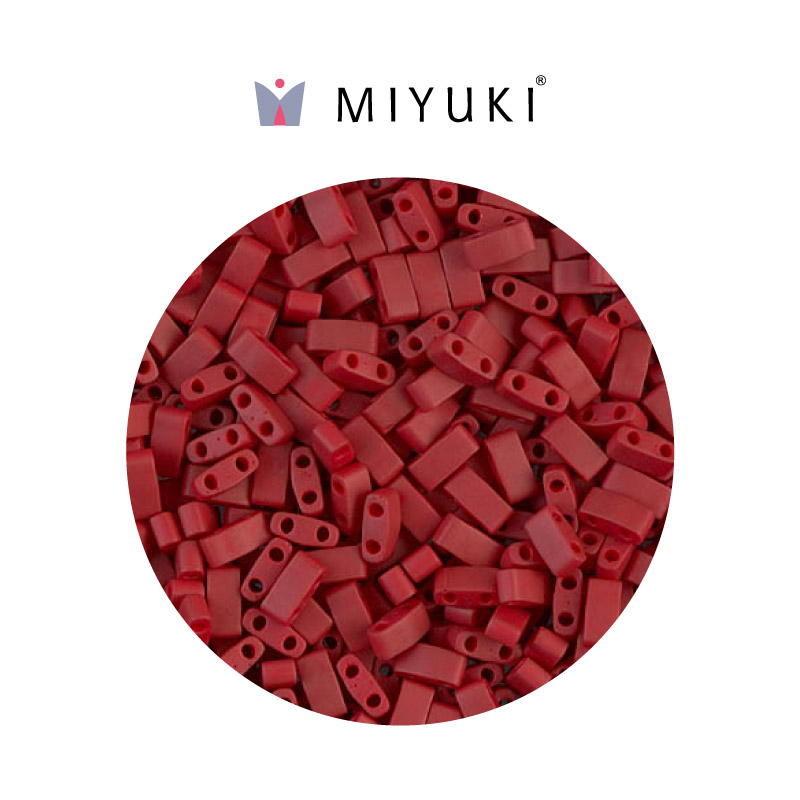 Miyuki half tila 5x2.3x1.9mm HTL2040 mate metalizado brick rojo x 50g