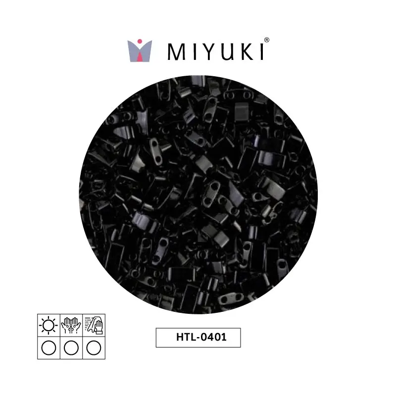Miyuki half tila 5x2.3x1.9mm HTL0401 negro x 50g
