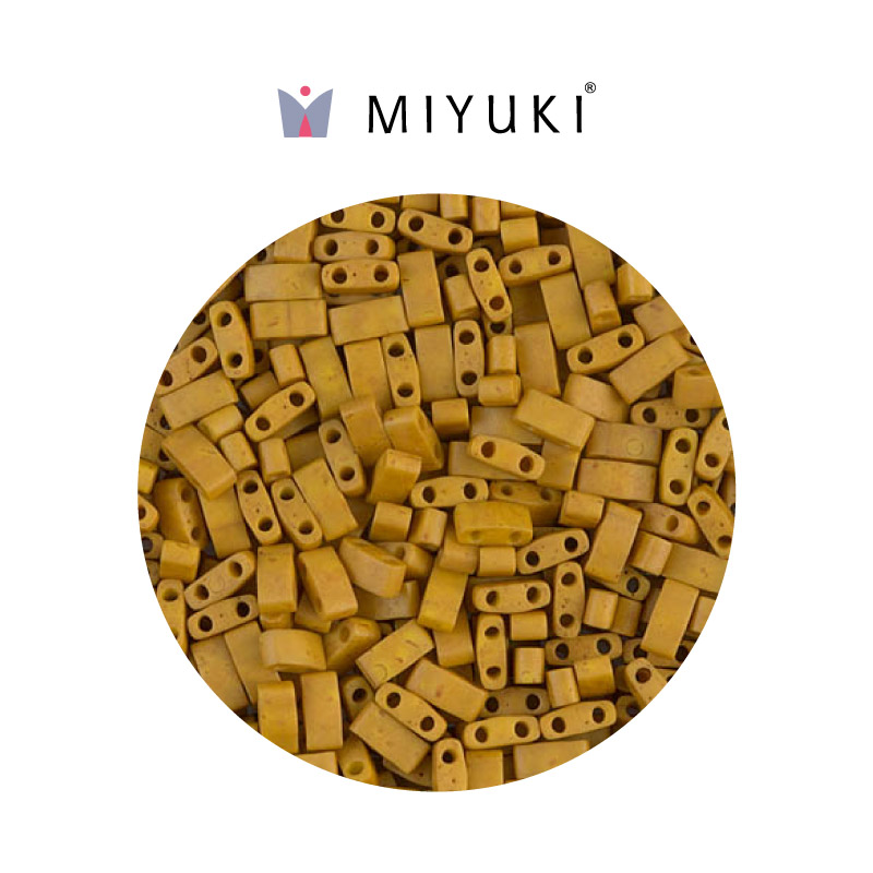 Miyuki half tila 5x2.3x1.9mm HTL2312 mate opaco mustard x 50g