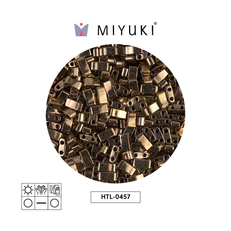 Miyuki half tila 5x2.3x1.9mm HTL0457 metalizado oscuro bronce x 50g