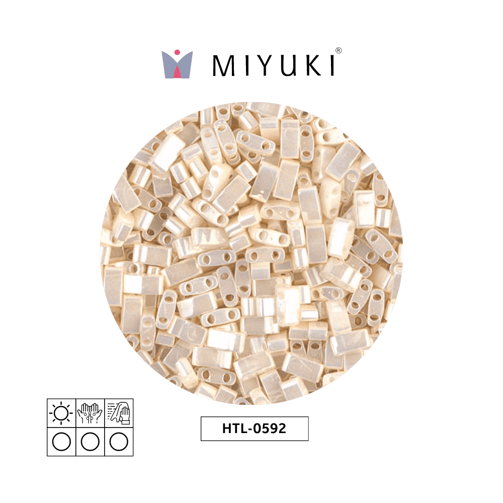 Miyuki half tila 5x2.3x1.9mm HTL0592 antique marfil perla Ceylon perlado x 50g