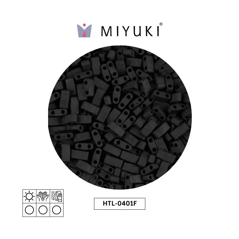 Miyuki half tila 5x2.3x1.9mm HTL0401F mate negro x 50g
