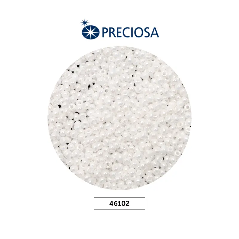 Mostacilla checa preciosa 10/0 2mm 46102 OP blanco x 500g