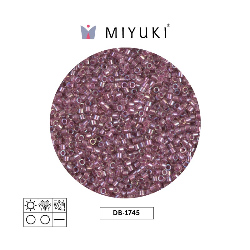 Miyuki delica 11/0 DB1745 sparkling antique rosa forrado cristal AB x 50g
