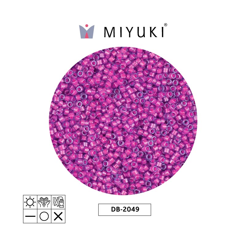 Miyuki delica 11/0 DB2049 neon hot rosado x 50g