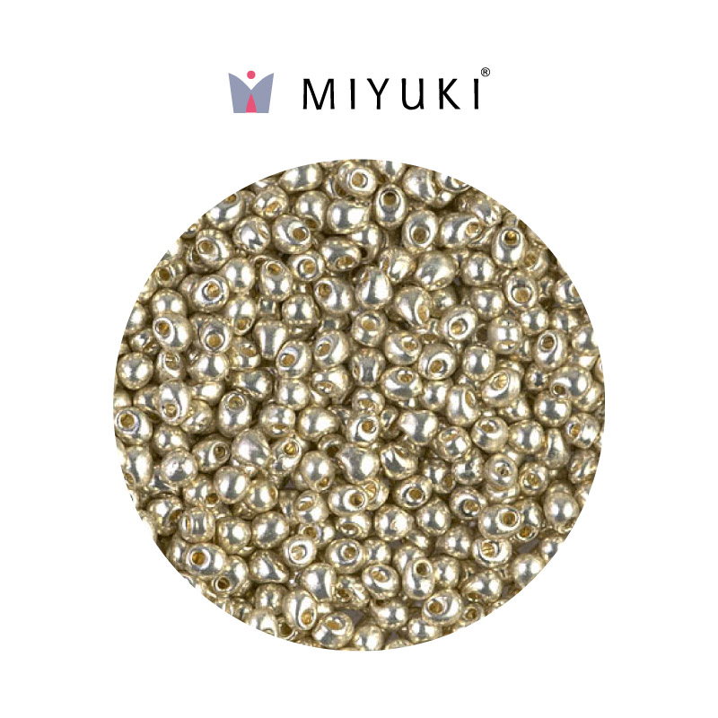 Miyuki drop beads 3.4mm DP4201 galvanizado plateado x 500g