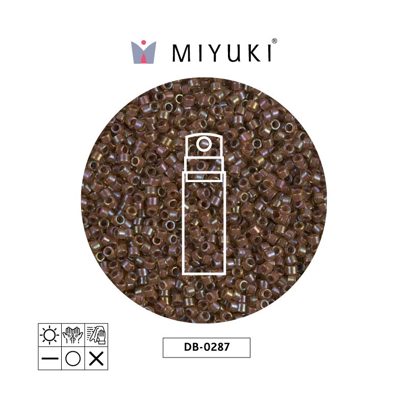 Miyuki delica 11/0 DB0287 cinnamon forrado cafe lusterr x 10g