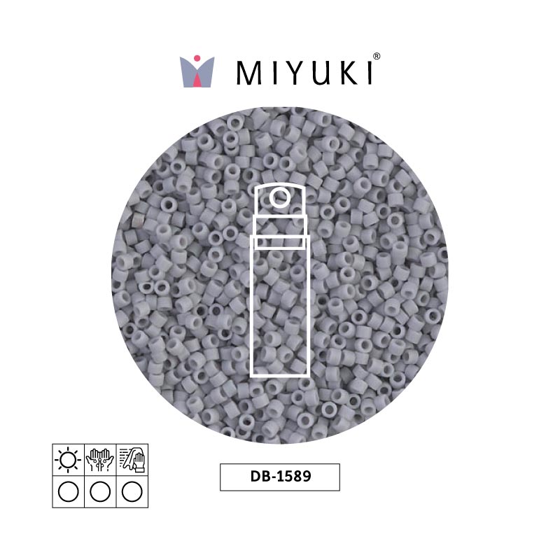 Miyuki delica 11/0 DB1589 mate opaco ghost gris x 10g