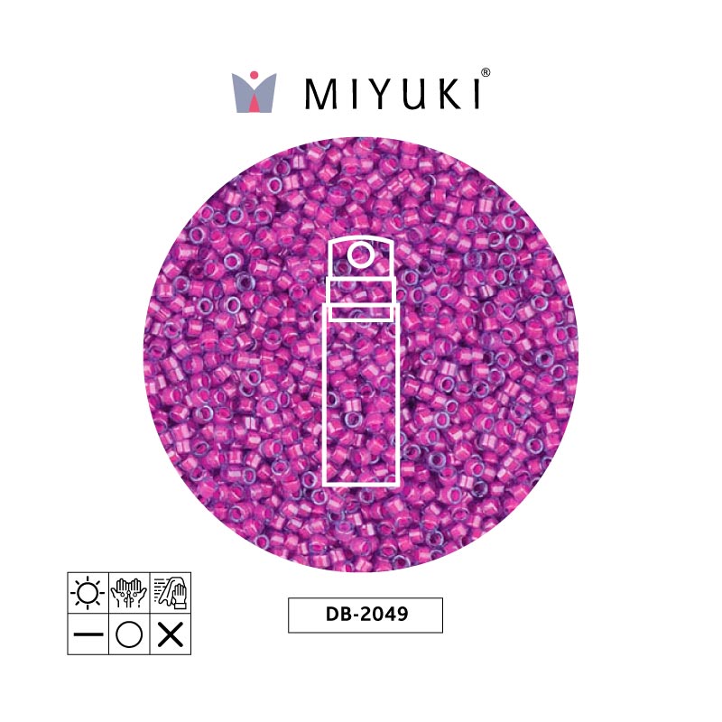 Miyuki delica 11/0 DB2049 neon hot rosado x 10g