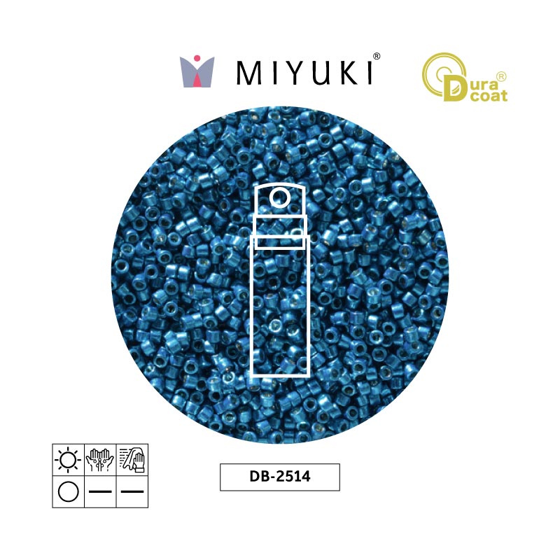 Miyuki delica 11/0 DB2514 duracoat galvanized dark carpi blue x 10g