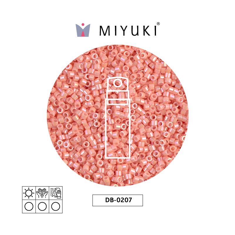 Miyuki delica 11/0 DB0207-1 opaco tea rosa lusterr x 10g