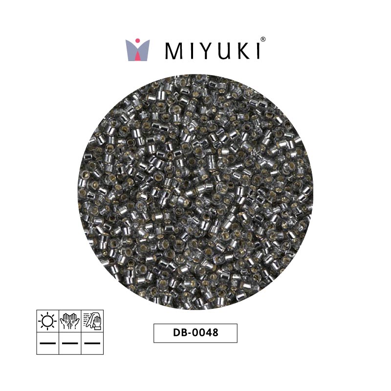 Miyuki delica 11/0 DB0048 plateado forrado gris x 50gr