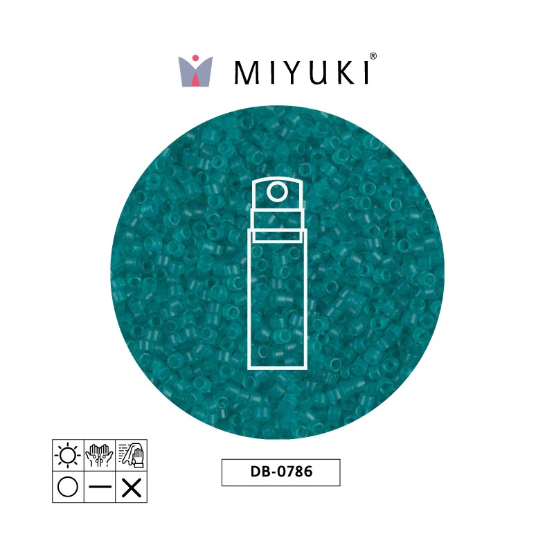 Miyuki delica 11/0 DB0786 mate transparente azul verdoso x 10g