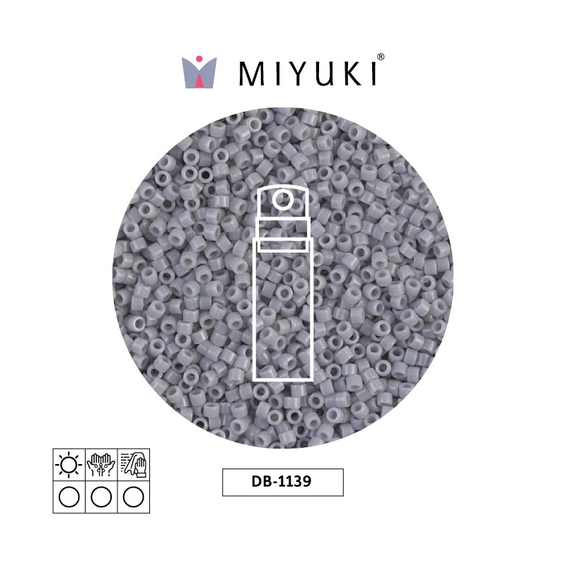 Miyuki delica 11/0 DB1139 opaco ghost gris x 10g