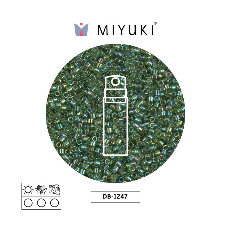 Miyuki delica 11/0 DB1247 tranparent verde AB x 10g