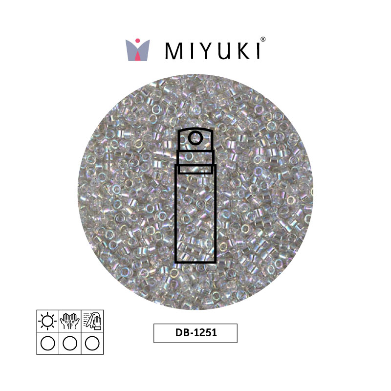 Miyuki delica 11/0 DB1251 transp. gris niebla AB x 10g