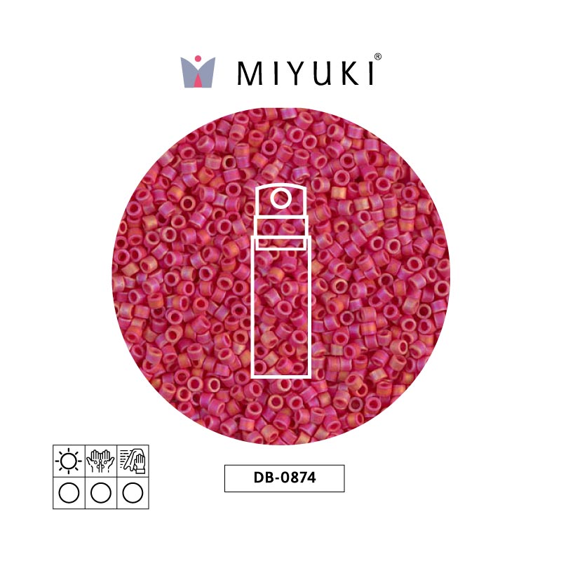 Miyuki delica 11/0 DB0874 mate opaco rojo AB x 10g