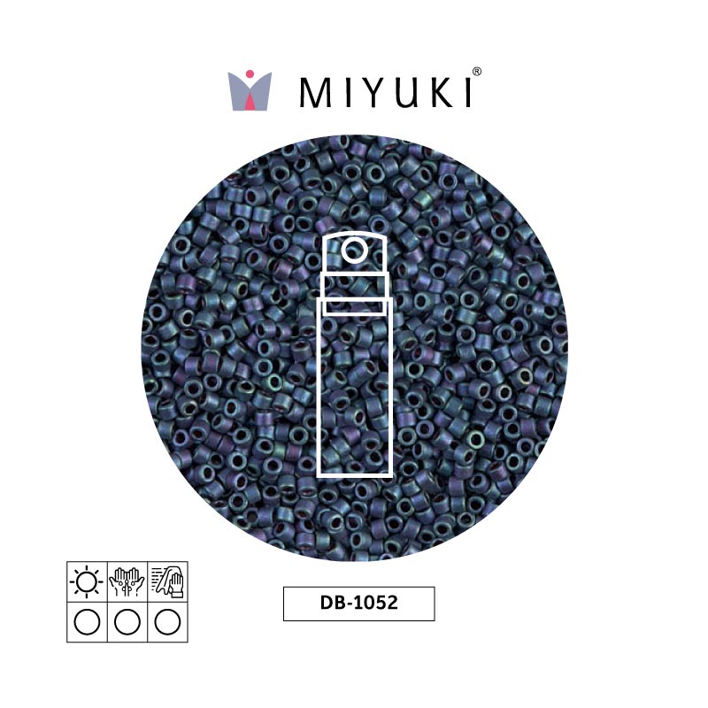 Miyuki delica 11/0 DB1052 mate metalizado azul green/gold x 10g