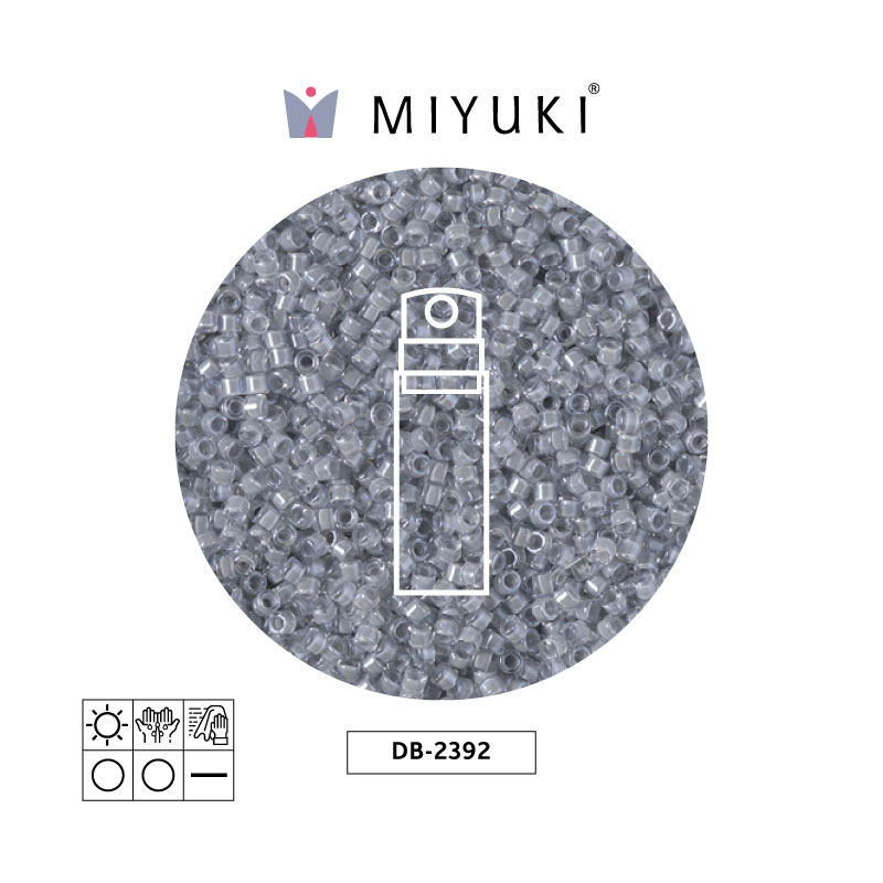 Miyuki delica 11/0 DB2392 color lined pewter x 10g