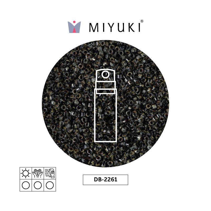 Miyuki delica 11/0 DB2261 opaq negro picasso x 10gr