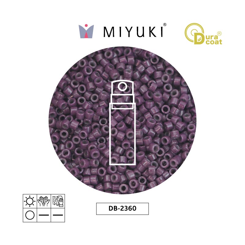 Miyuki delica 11/0 DB2360 durac opaco oscuro morado x 10gr