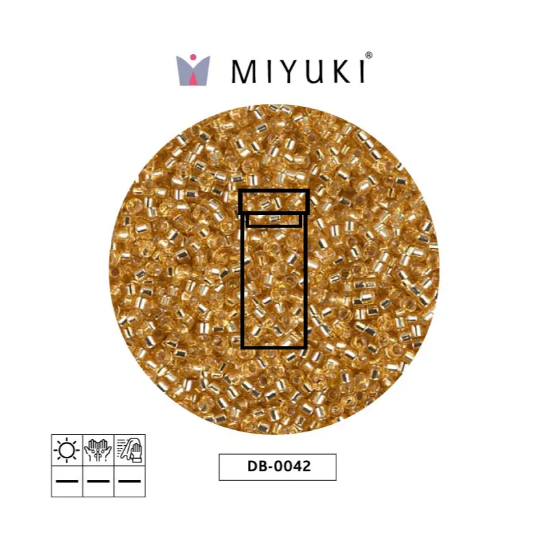 Miyuki delica 11/0 DB0042 dorado forrado cristal x 3g