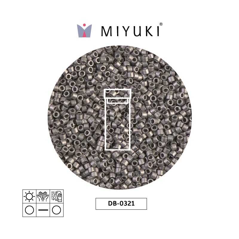 Miyuki delica 11/0 DB0321 mate metalizado plateado x 3g