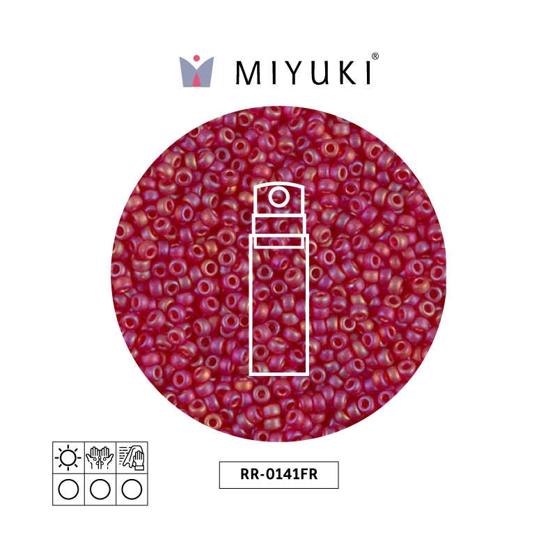 Mostacilla Miyuki rocalla 11/0 RR0141FR mate transparente ruby AB x 10g