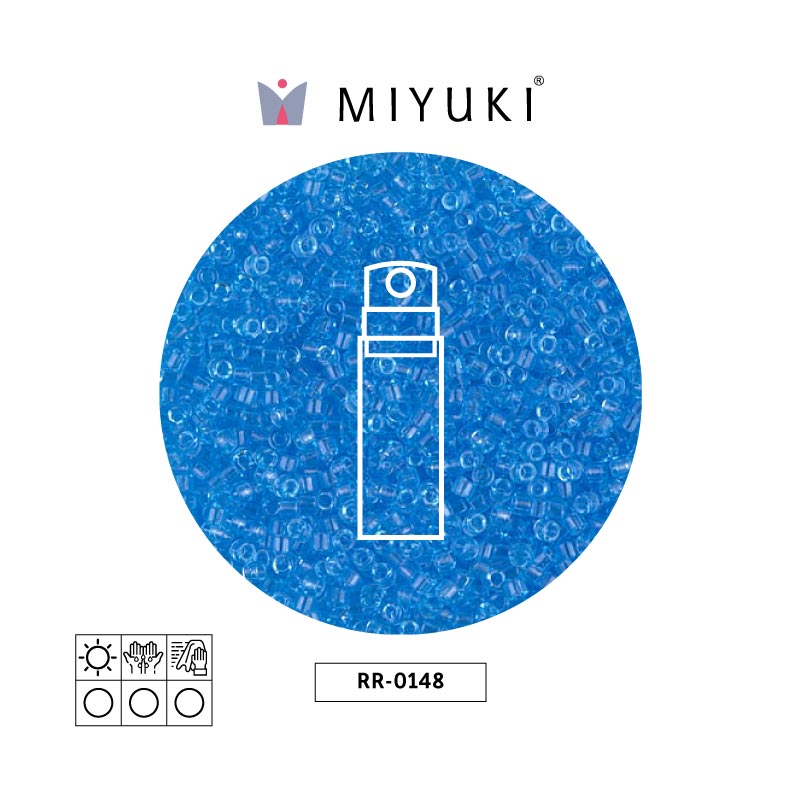 Mostacilla Miyuki rocalla 11/0 RR0148 transparente azul x 10g