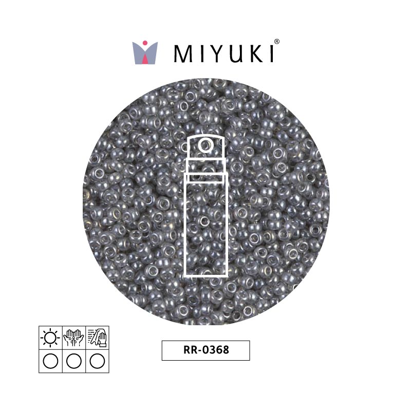Mostacilla Miyuki rocalla 11/0 RR0368 plateado gris brillo x 10g