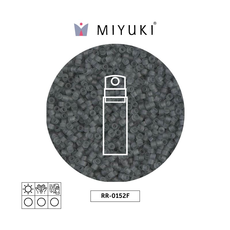 Mostacilla Miyuki rocalla 11/0 RR0152F mate transparente gris x 10g