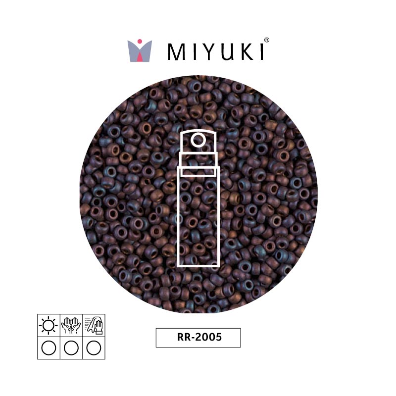 Mostacilla Miyuki rocalla 11/0 RR2005 mate metalizado oscuro rojo AB x 10g