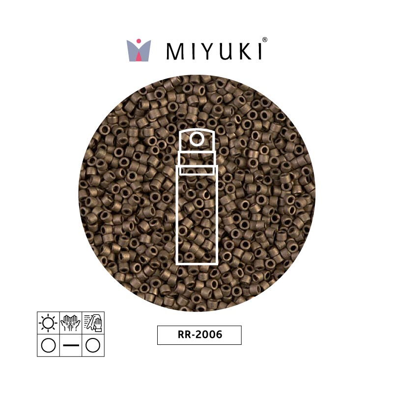 Mostacilla Miyuki rocalla 11/0 RR2006 mate metalizado oscuro bronce x 10g