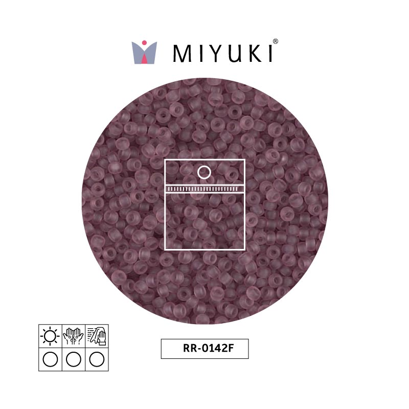 Mostacilla Miyuki rocalla 11/0 RR0142F mate transparente ahumado morado x 25g