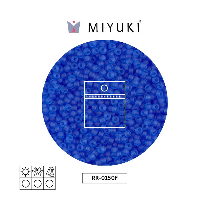 Mostacilla Miyuki rocalla 11/0 RR0150F mate transparente azul x 25g