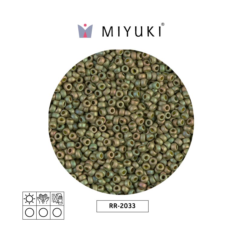 Mostacilla Miyuki rocalla 11/0 RR2033 mate opaco verde x 250g