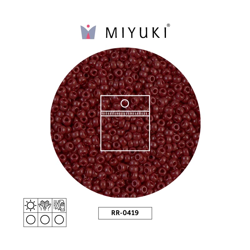 Mostacilla Miyuki rocalla 11/0 RR0419 opaco rojo café x 25g