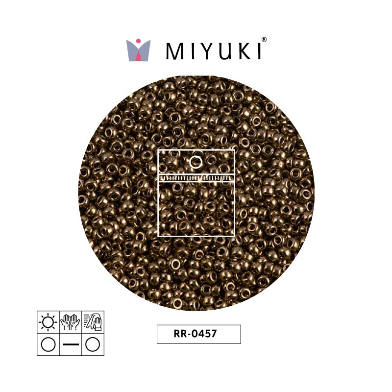 Mostacilla Miyuki rocalla 11/0 RR0457 metalizado oscuro bronce x 25g