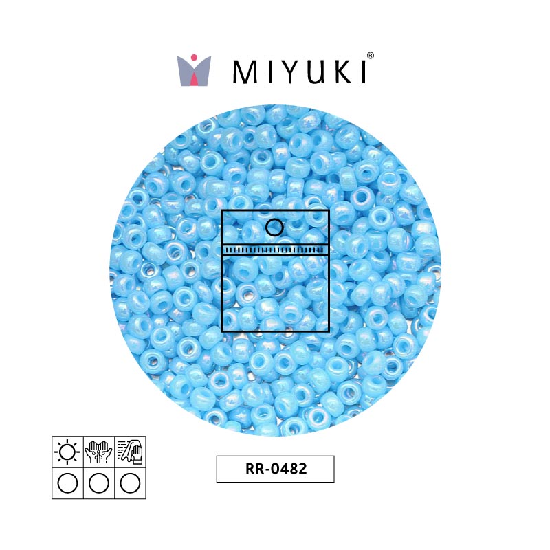 Mostacilla Miyuki rocalla 11/0 RR0482 opaco azul turquesa azul AB x 25g