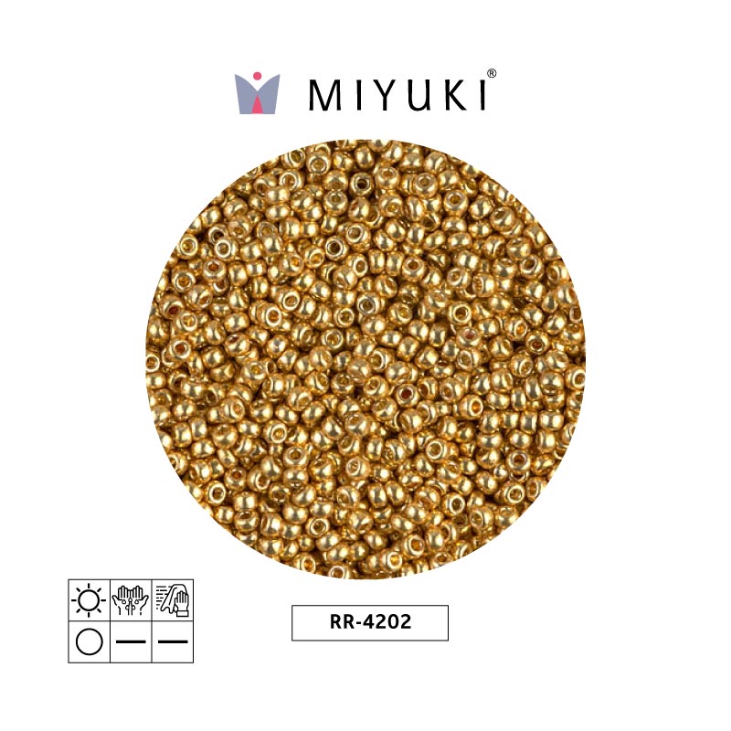 Mostacilla Miyuki rocalla 11/0 RR4202 galvanizado dorado Duracoat x 250g