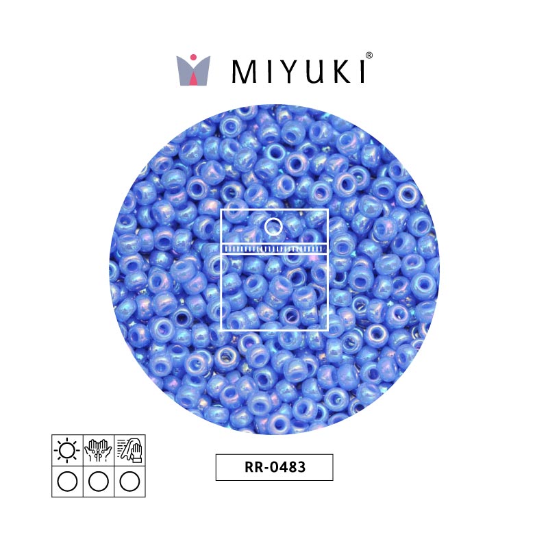 Mostacilla Miyuki rocalla 11/0 RR0483 opaco azul AB x 25g