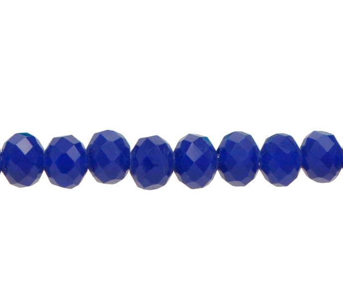 Murano rondela facetada 4mm azul solido 91 x aprox110unds