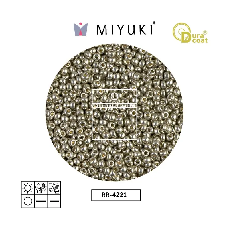 Mostacilla Miyuki rocalla 11/0 RR4221 galvanizado claro pewter x 25g