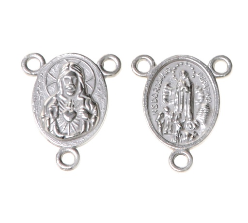 [24409] Crucero sagrado corazon y nuestra senora de fatima 08 19x15mm/NQ x 10unds