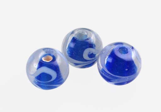 [24776] Vidrio hindú 8mm azul redondo  GKS-7 x und