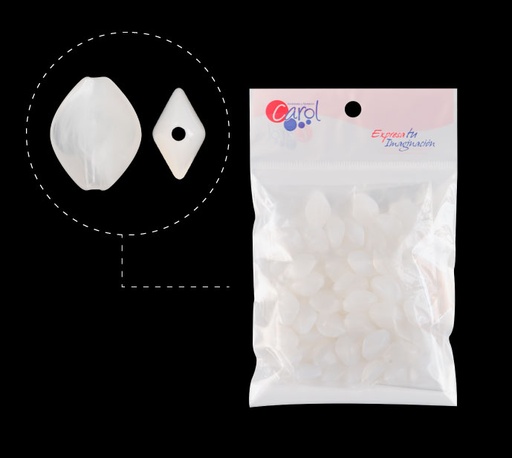 [26229] Acrilico oval 17x14mm AAB-51153-17 blanco C-9 x 50g(Aprox 68und)