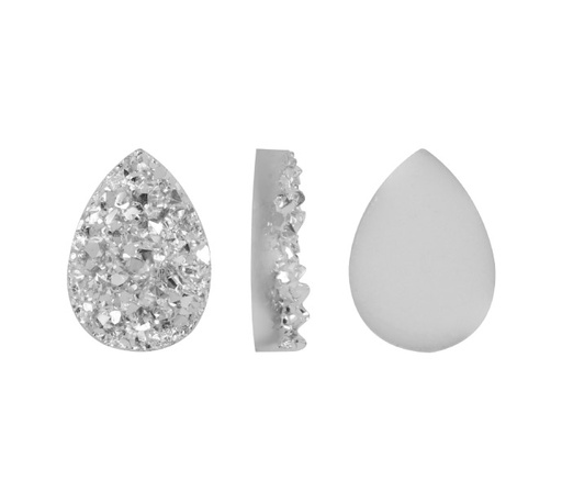 Drusa sintetico drop 13x18mm QC210 plateado A03 x und