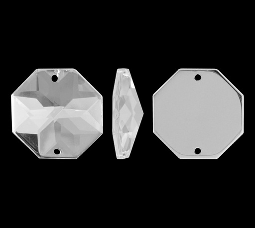 [28331] Piedra hilo B48 octagon plano 30mm crystal 2 x und