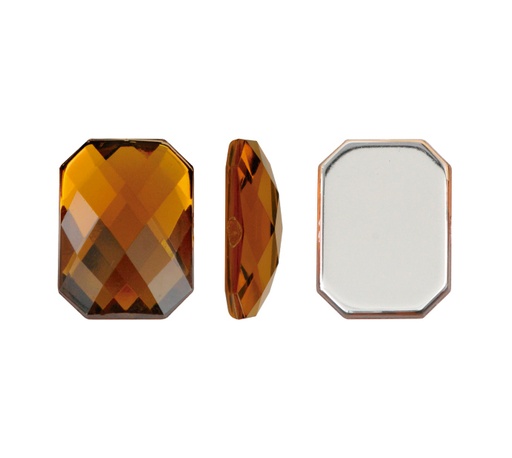 [28667] Acrilico K1037 octagon plano 13x18mm ligth smoked topaz 12 x und