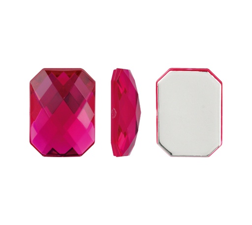 [28673] Acrilico K1037 octagon plano 13x18mm fucsia 31 x und